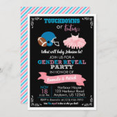 TOUCHDOWNS ODER TUTUS Gender Reveal Baby Shower Einladung (Vorne/Hinten)