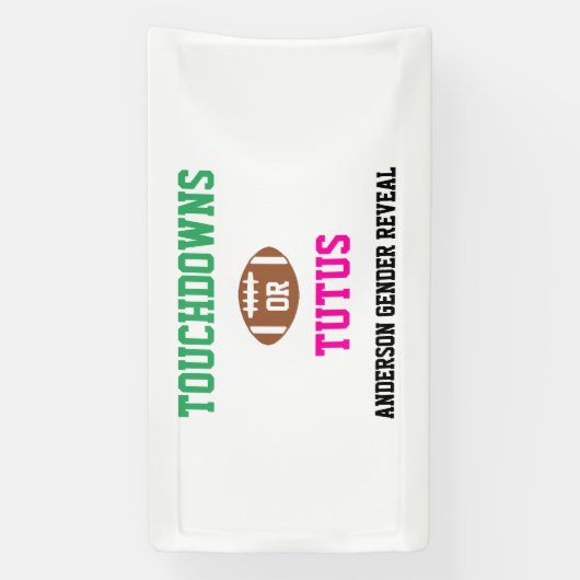 Touchdowns oder Tutus Gender Reveal Banner (Vertikal)