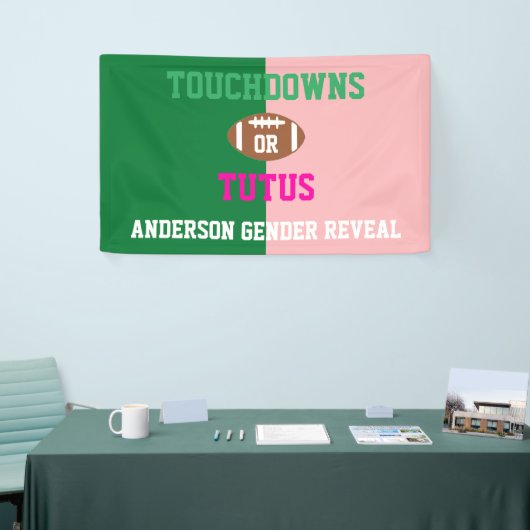 Touchdowns oder Tutus Gender Reveal Banner (Messeveranstaltung)