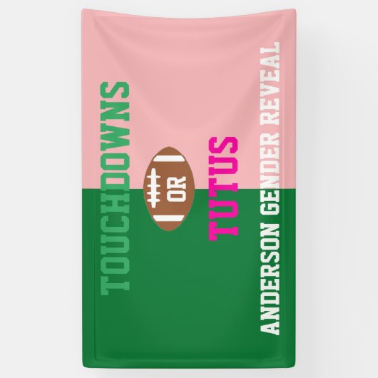 Touchdowns oder Tutus Gender Reveal Banner (Vertikal)