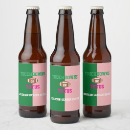 Touchdowns oder Tutus Gender Reveal Bierflaschenetikett
