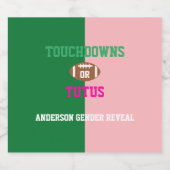 Touchdowns oder Tutus Gender Reveal Bierflaschenetikett (Einzelnes Label)