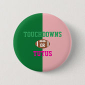 Touchdowns oder Tutus Gender Reveal Button (Vorderseite)