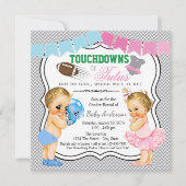 Touchdowns oder Tutus Gender Reveal Einladung (Vorderseite)