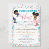 Touchdowns oder Tutus Gender Reveal Einladung (Vorderseite)