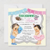 Touchdowns oder Tutus Gender Reveal Einladung (Vorderseite)