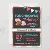 Touchdowns oder Tutus Gender Reveal Einladung (Vorderseite)