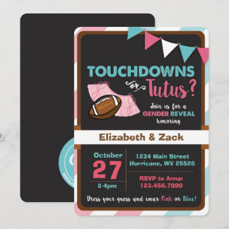 Touchdowns oder Tutus Gender Reveal Einladung