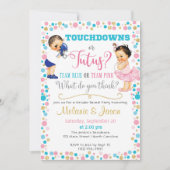 Touchdowns oder Tutus Gender Reveal Einladung (Vorderseite)