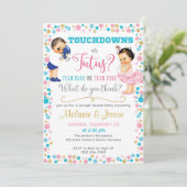 Touchdowns oder Tutus Gender Reveal Einladung (Stehend Vorderseite)