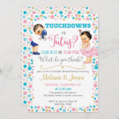 Touchdowns oder Tutus Gender Reveal Einladung (Vorne/Hinten)