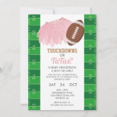 Touchdowns oder Tutus Gender Reveal Einladung (Vorderseite)