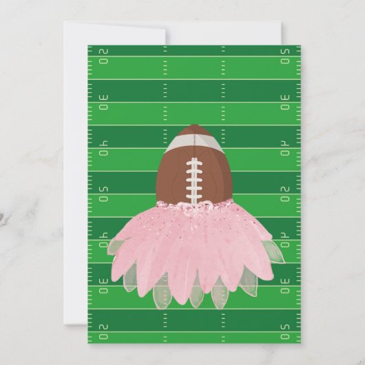 Touchdowns oder Tutus Gender Reveal Einladung (Rückseite)