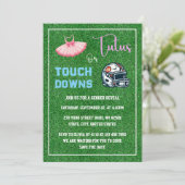 Touchdowns oder Tutus Gender Reveal Einladung (Stehend Vorderseite)