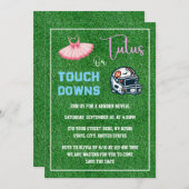 Touchdowns oder Tutus Gender Reveal Einladung (Vorne/Hinten)
