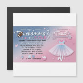 Touchdowns oder Tutus Gender Reveal Einladung | Di (Vorne/Hinten)