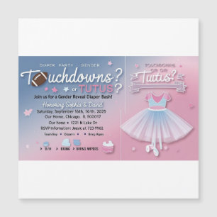 Touchdowns oder Tutus Gender Reveal Einladung   Di