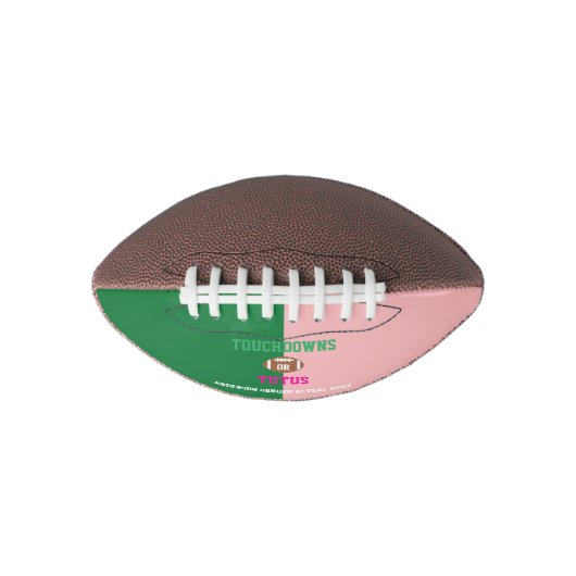 Touchdowns oder Tutus Gender Reveal Football (Vorderseite)