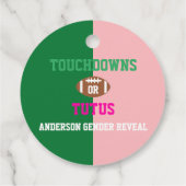 Touchdowns oder Tutus Gender Reveal Geschenkanhänger (Rückseite)