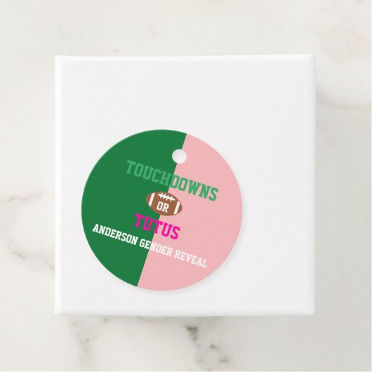 Touchdowns oder Tutus Gender Reveal Geschenkanhänger (Beispiel)