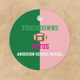Touchdowns oder Tutus Gender Reveal Geschenkanhänger