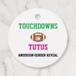 Touchdowns oder Tutus Gender Reveal Geschenkanhänger