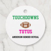 Touchdowns oder Tutus Gender Reveal Geschenkanhänger (Rückseite)