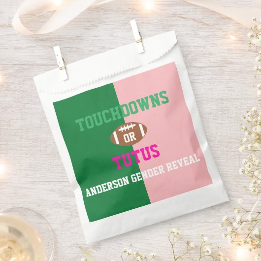 Touchdowns oder Tutus Gender Reveal Geschenktütchen (Ausgeschnitten)