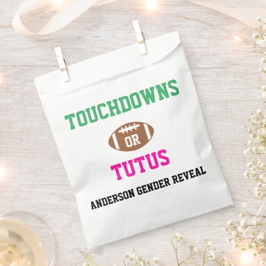 Touchdowns oder Tutus Gender Reveal Geschenktütchen (Ausgeschnitten)