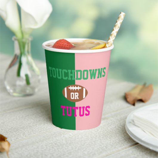 Touchdowns oder Tutus Gender Reveal Pappbecher (In Situ)