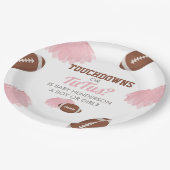 Touchdowns oder Tutus Gender Reveal Pappteller (Schrägansicht)