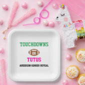 Touchdowns oder Tutus Gender Reveal Pappteller (Party)