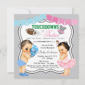 Touchdowns oder Tutus Gender Reveal Party Einladun Einladung (Vorderseite)