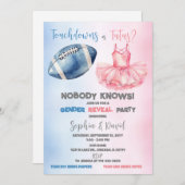 Touchdowns oder Tutus Gender Reveal Party Einladung (Vorne/Hinten)