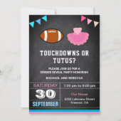Touchdowns oder Tutus Gender Reveal Party Einladung (Vorderseite)
