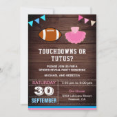 Touchdowns oder Tutus Gender Reveal Party Einladung (Vorderseite)