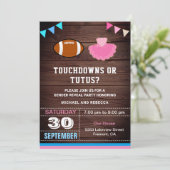 Touchdowns oder Tutus Gender Reveal Party Einladung (Stehend Vorderseite)