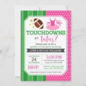 Touchdowns oder Tutus Gender Reveal Party Einladung (Vorderseite)