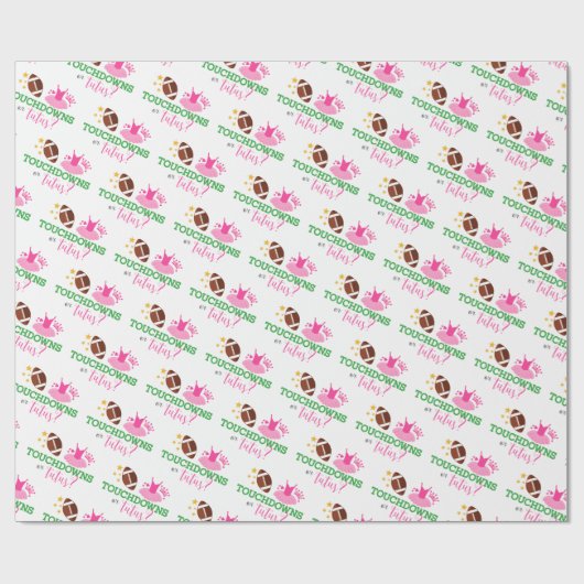 Touchdowns oder Tutus Gender Reveal Party Geschenkpapier (Flach)