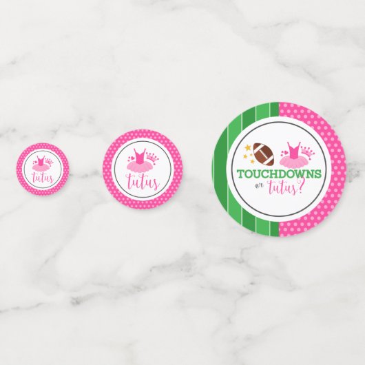 Touchdowns oder Tutus Gender Reveal Party Konfetti (Vorderseiten)