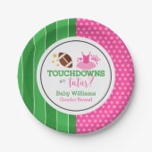Touchdowns oder Tutus Gender Reveal Party Pappteller (Vorderseite)
