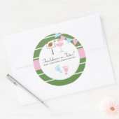 Touchdowns oder Tutus Gender Reveal Party Runder Aufkleber (Umschlag)