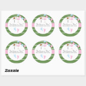 Touchdowns oder Tutus Gender Reveal Party Runder Aufkleber (Blatt)