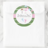 Touchdowns oder Tutus Gender Reveal Party Runder Aufkleber (Tasche)