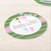 Touchdowns oder Tutus Gender Reveal Party Runder Pappuntersetzer (Angewinkelt)