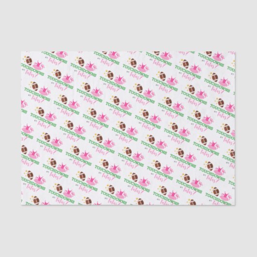 Touchdowns oder Tutus Gender Reveal Party Seidenpapier (Vorderseite)