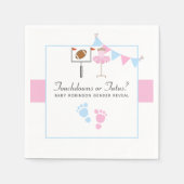 Touchdowns oder Tutus Gender Reveal Party Serviette (Vorderseite)