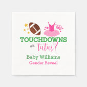 Touchdowns oder Tutus Gender Reveal Party Serviette (Vorderseite)