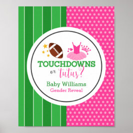 Touchdowns oder Tutus Gender Reveal Poster