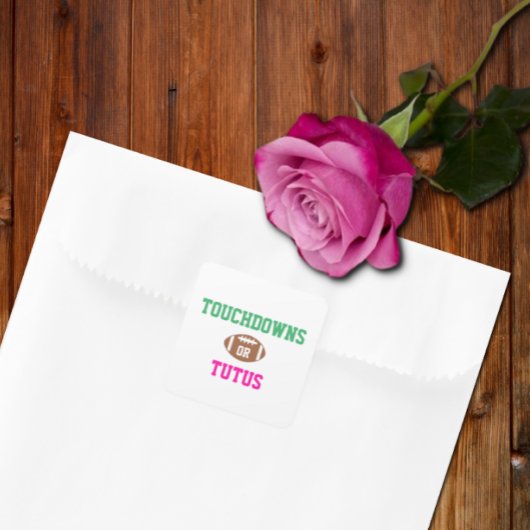 Touchdowns oder Tutus Gender Reveal Runder Aufkleber